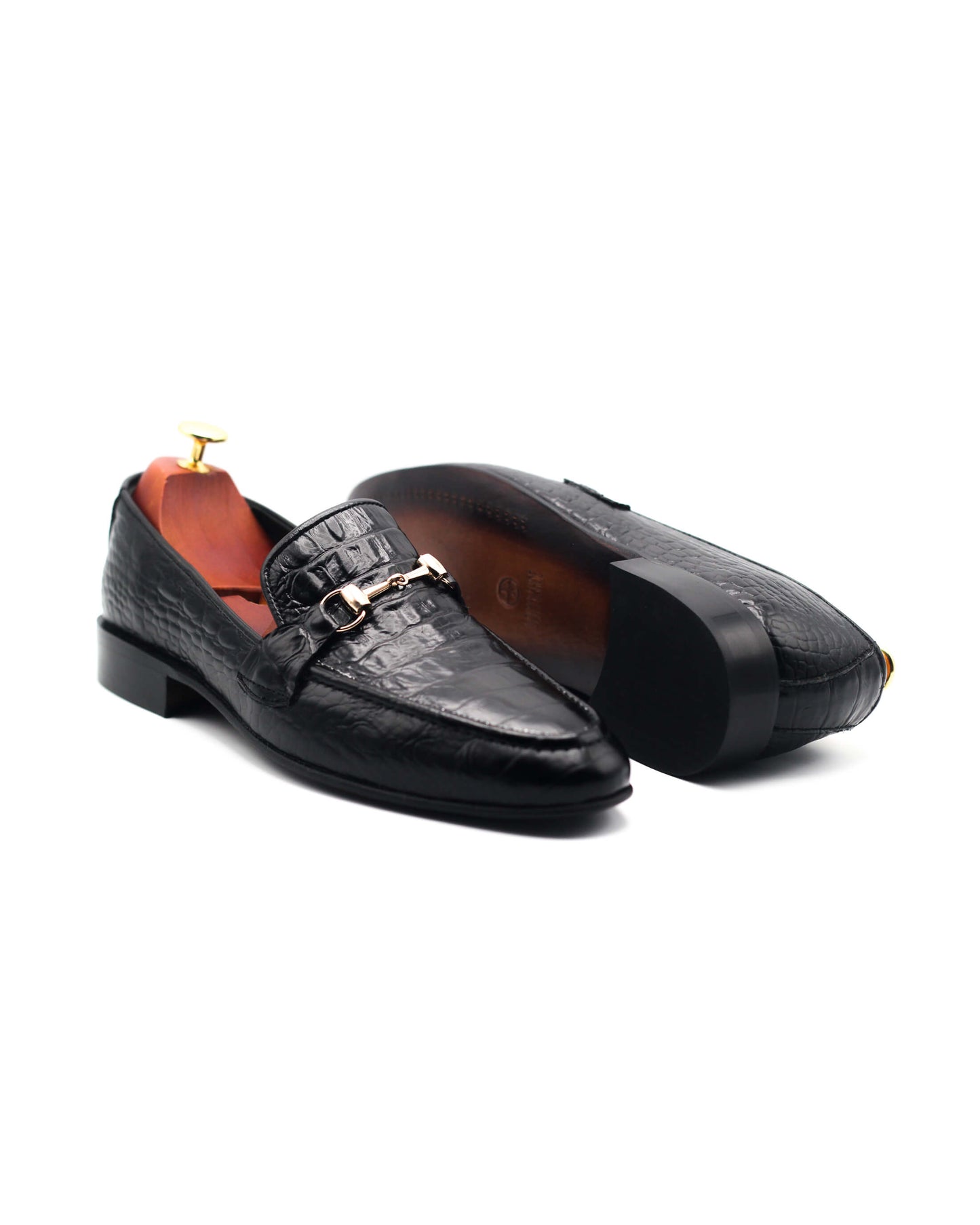 Crocodile Black Loafers