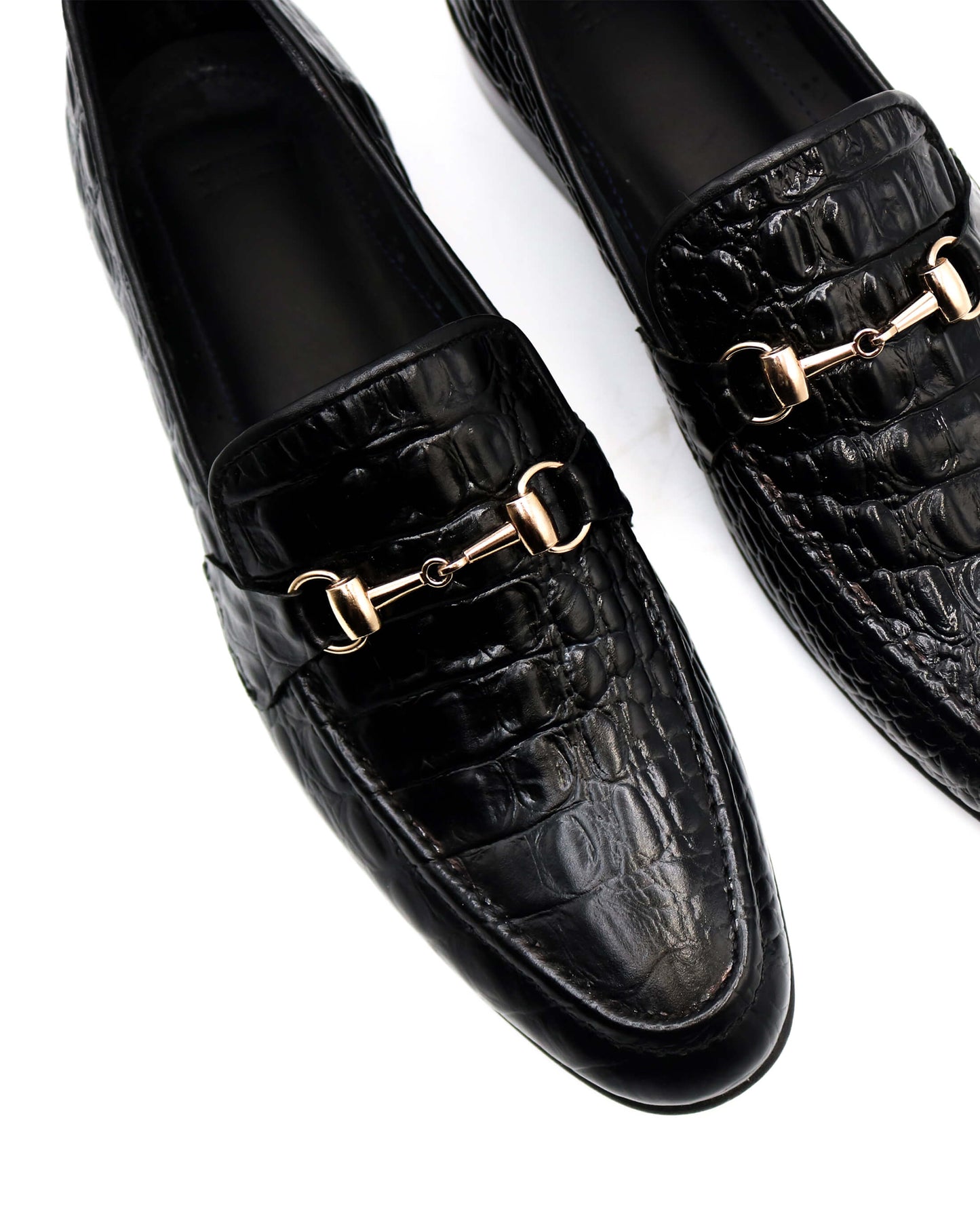 Crocodile Black Loafers