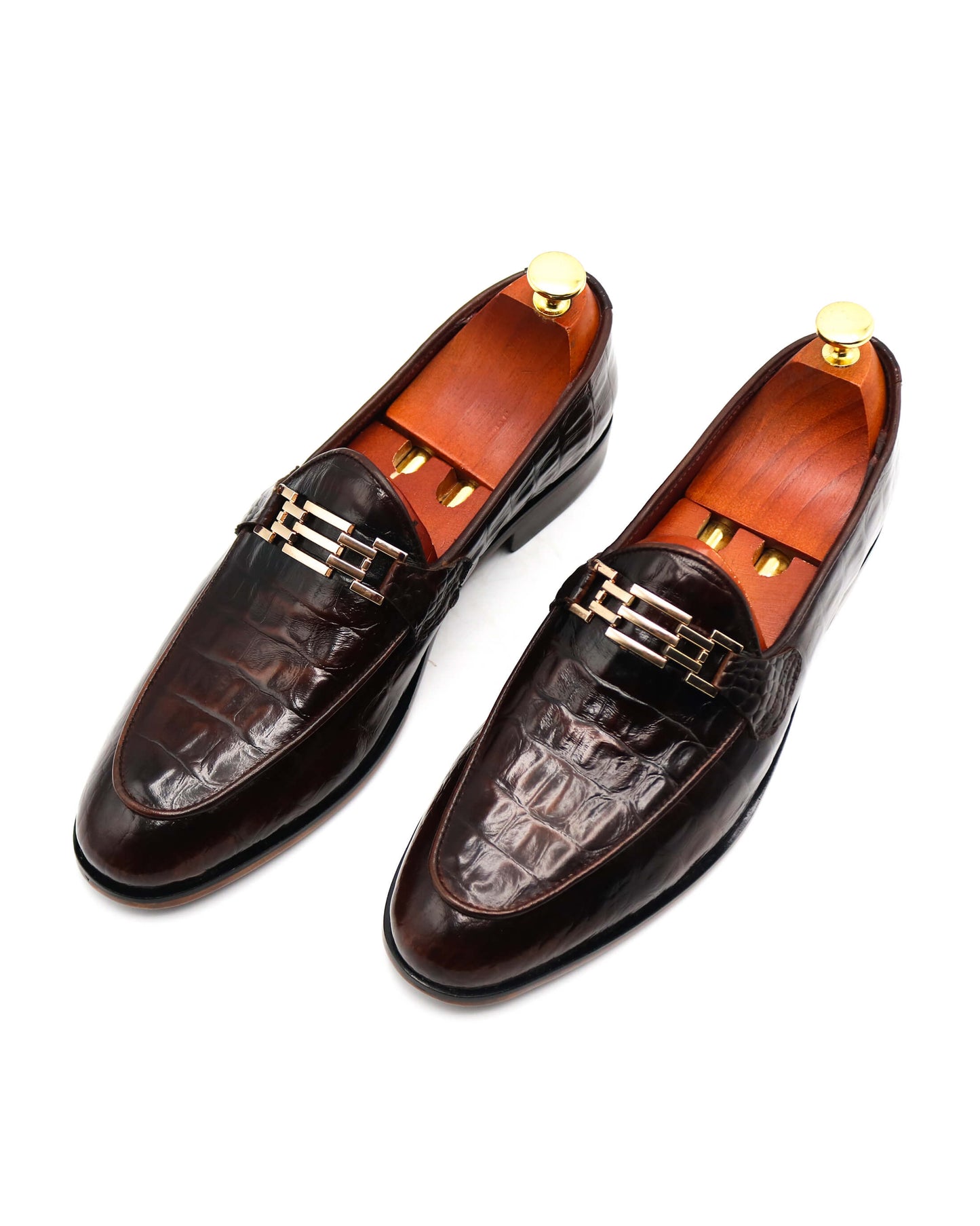 Crocodile Brown Loafers