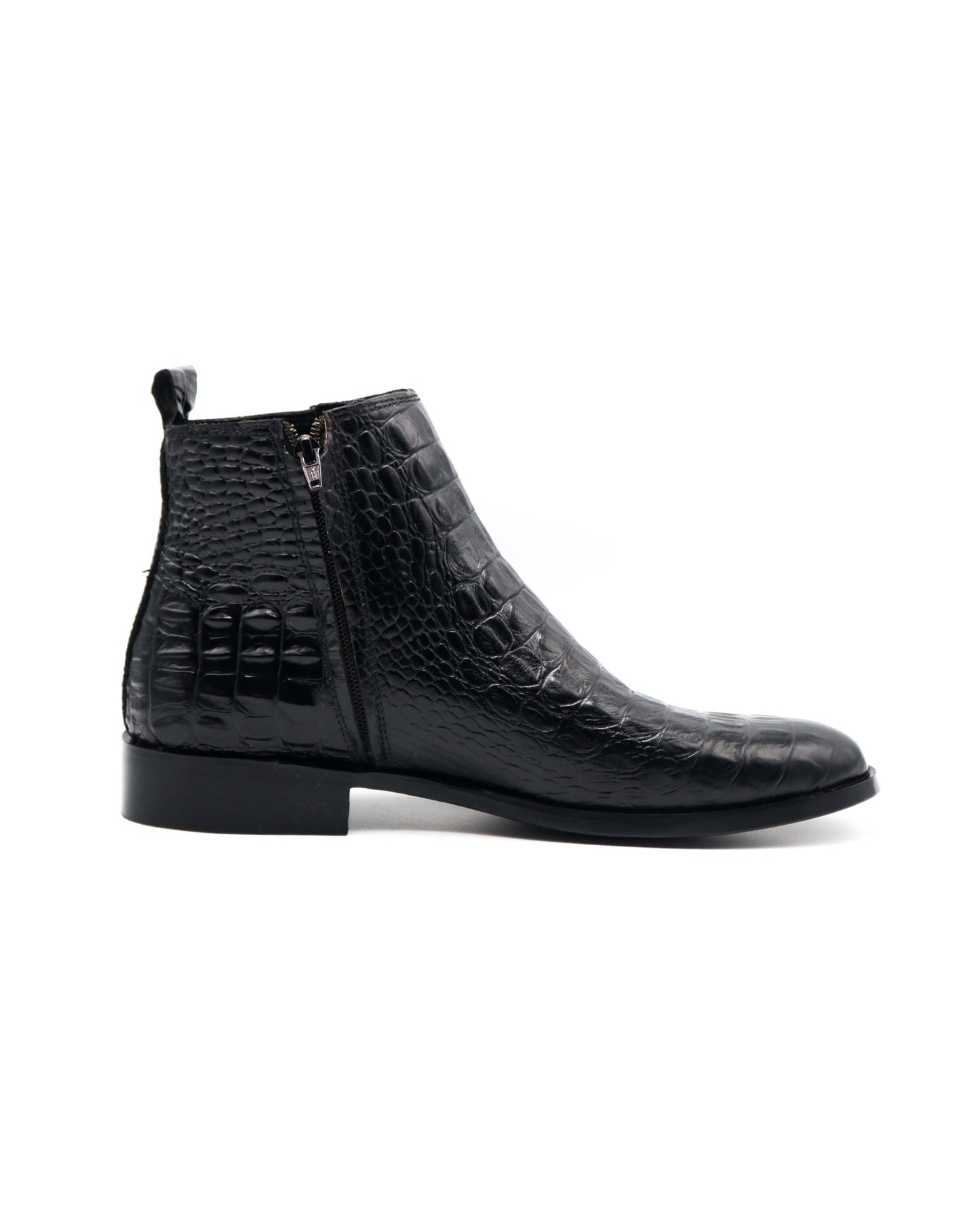 Crocodile Chelsea Black Boots