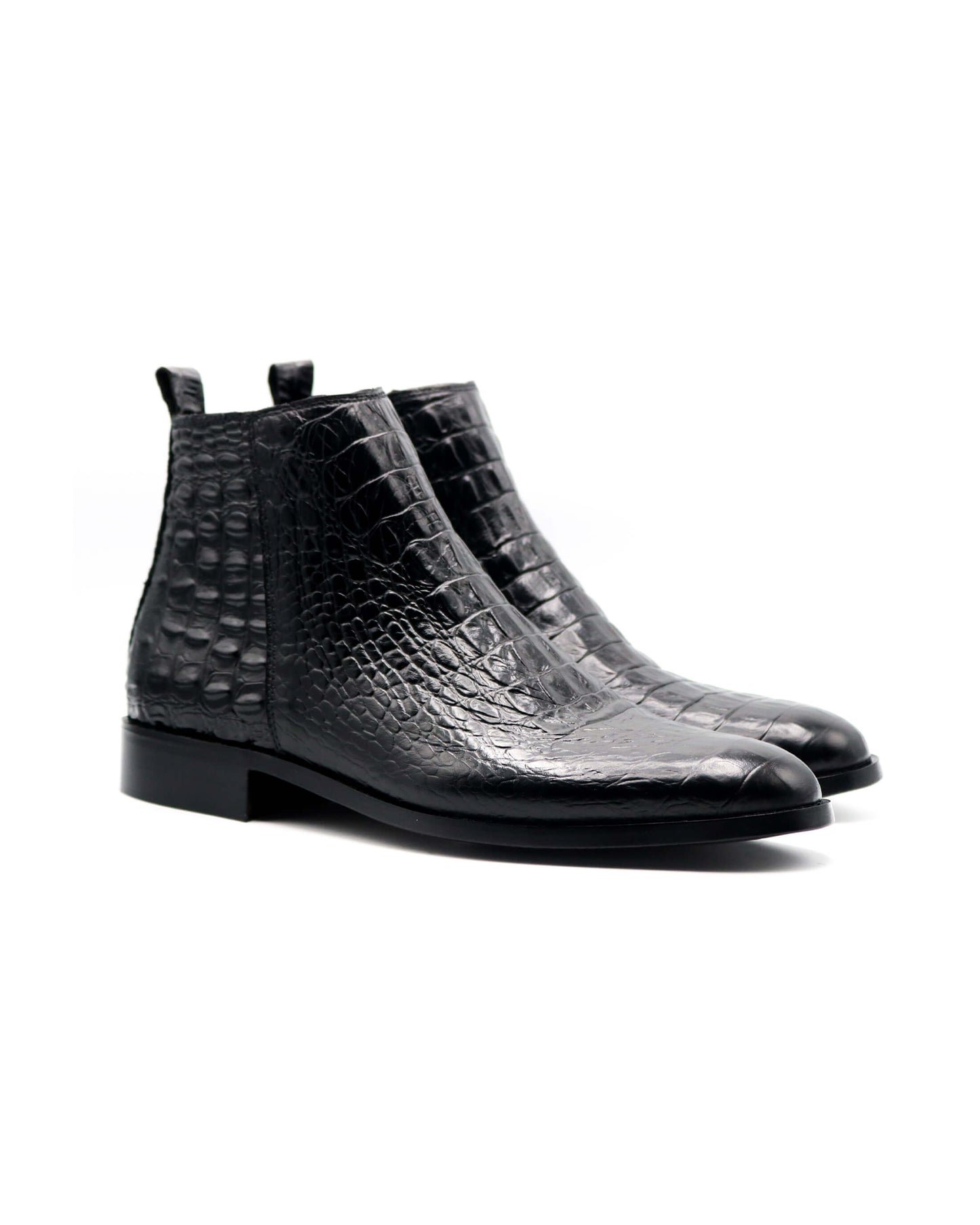 Crocodile Chelsea Black Boots