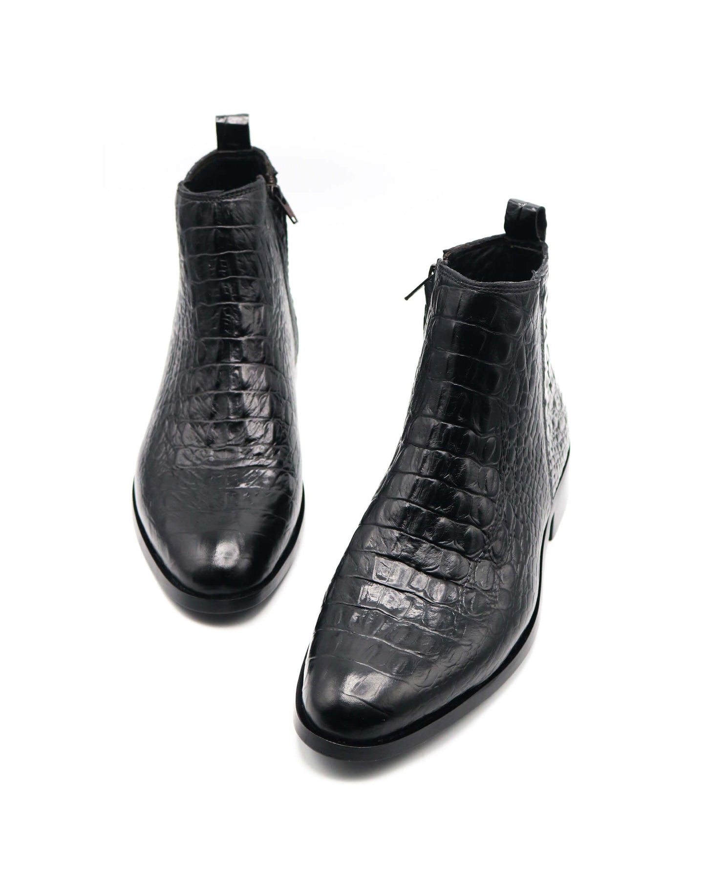 Crocodile Chelsea Black Boots