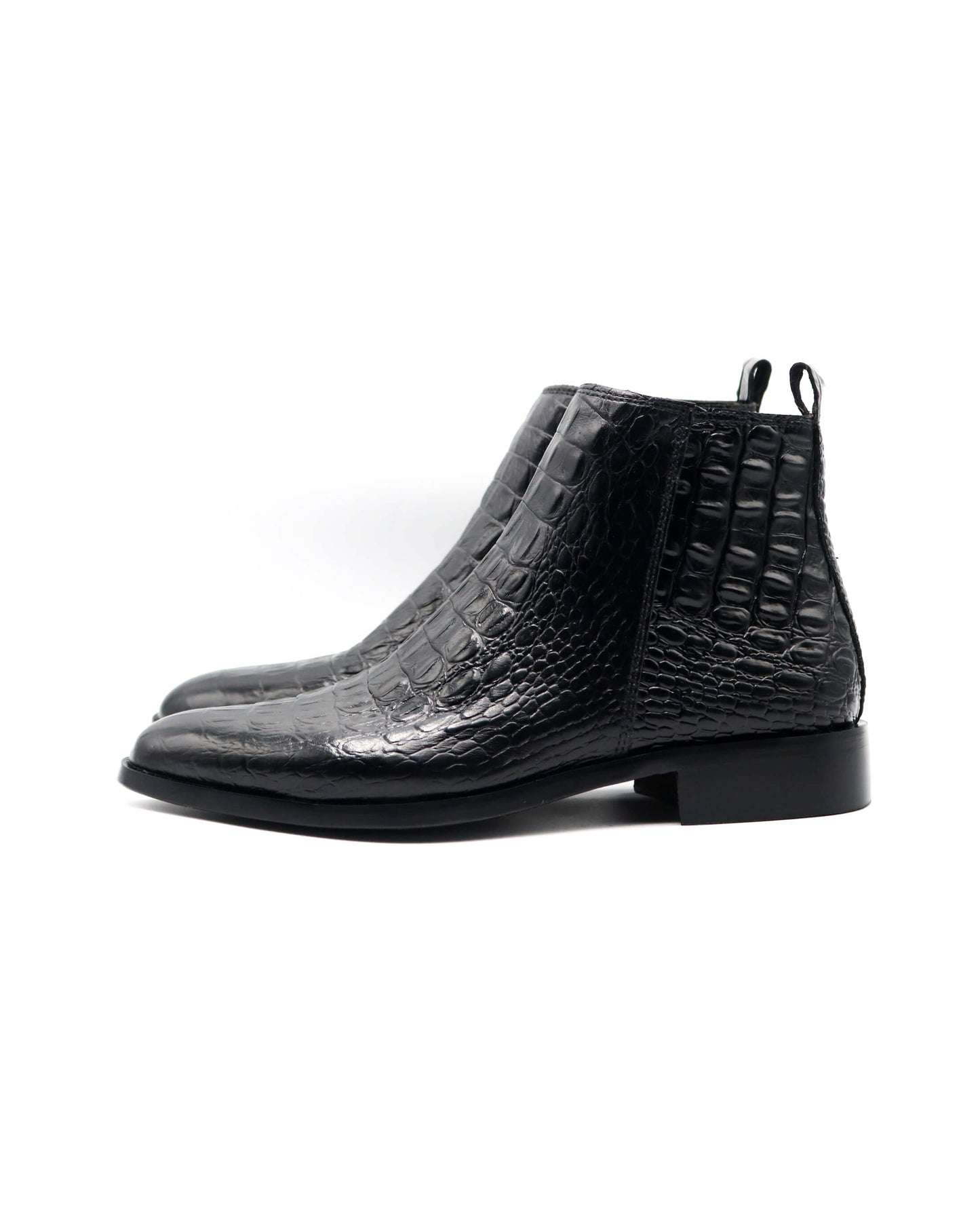 Crocodile Chelsea Black Boots