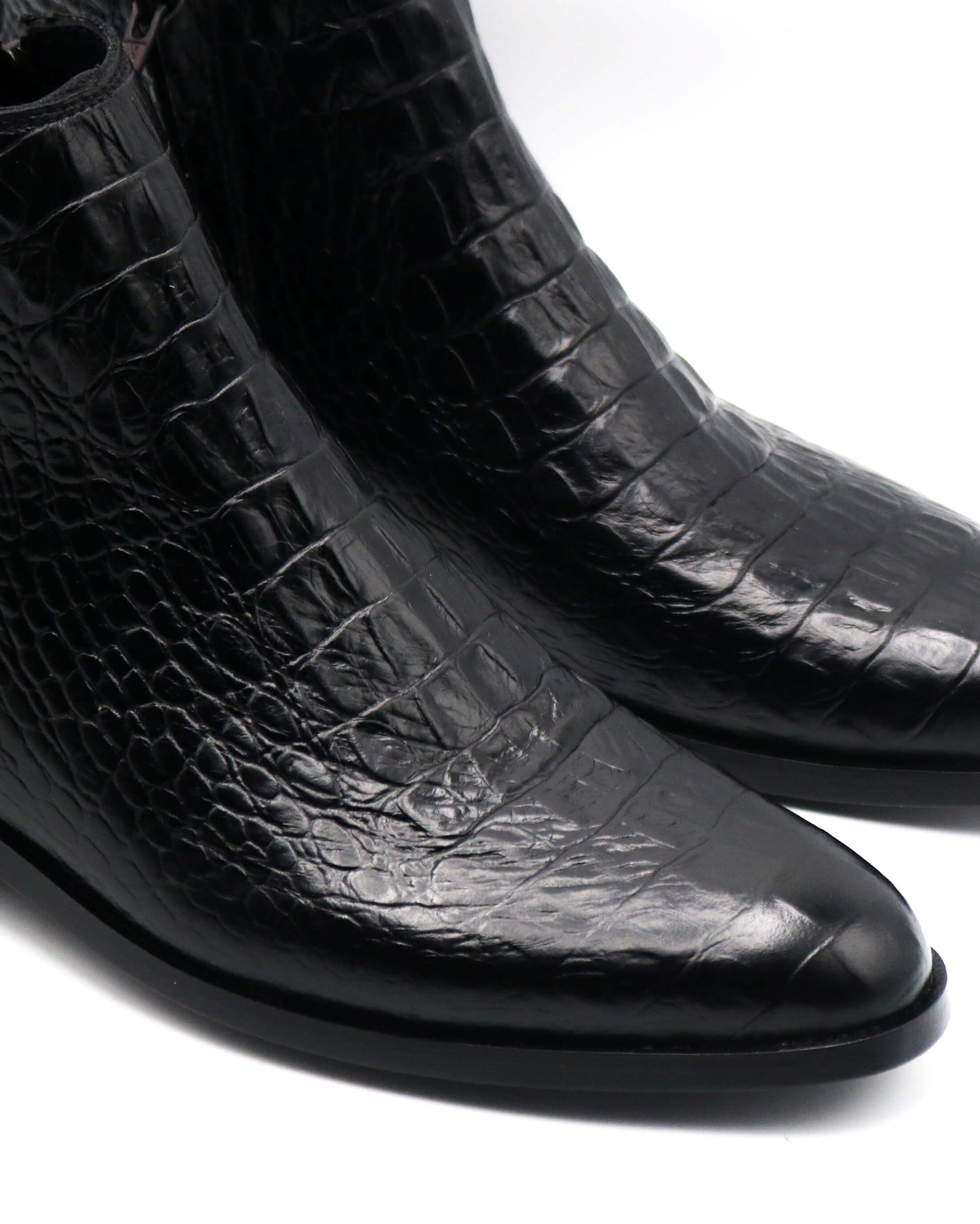 Crocodile Chelsea Black Boots