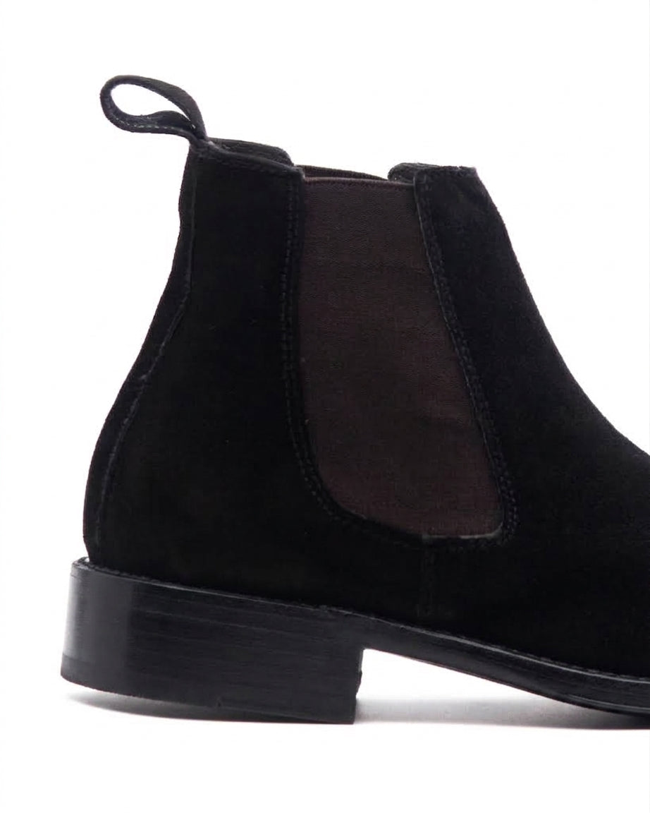 Suede Chelsea Black Boots