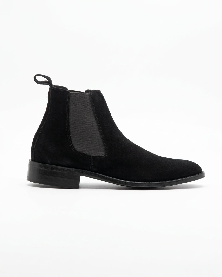 Suede Chelsea Black Boots